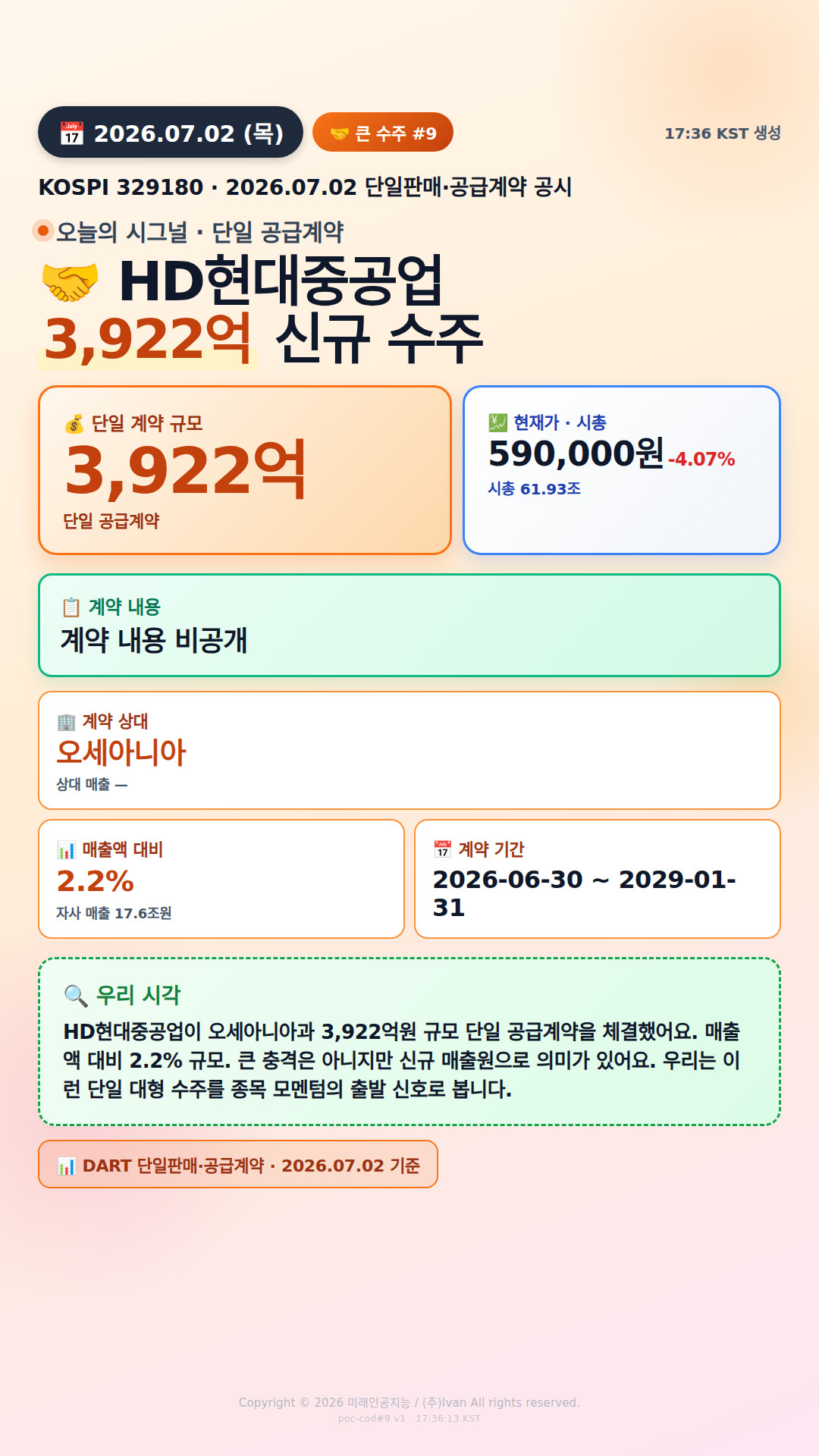 100억+ 수주 공시