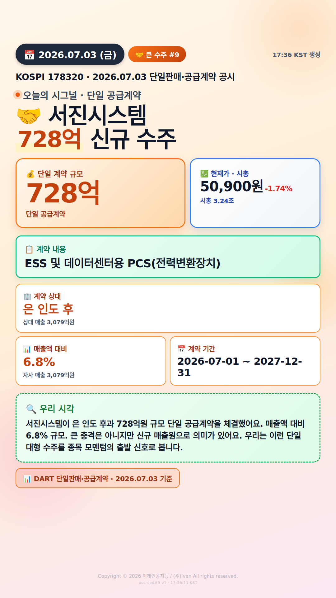 100억+ 수주 공시