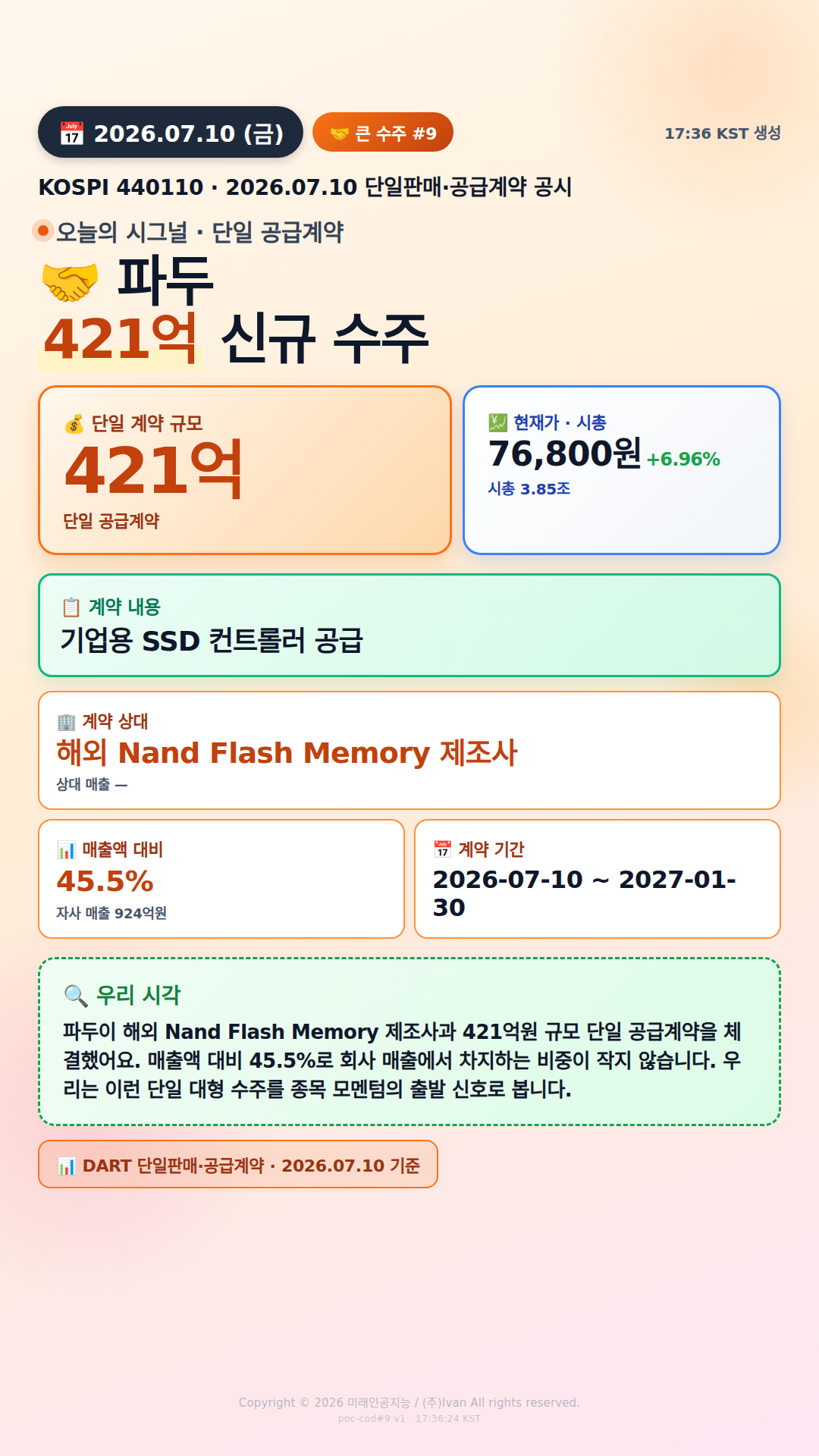 100억+ 수주 공시