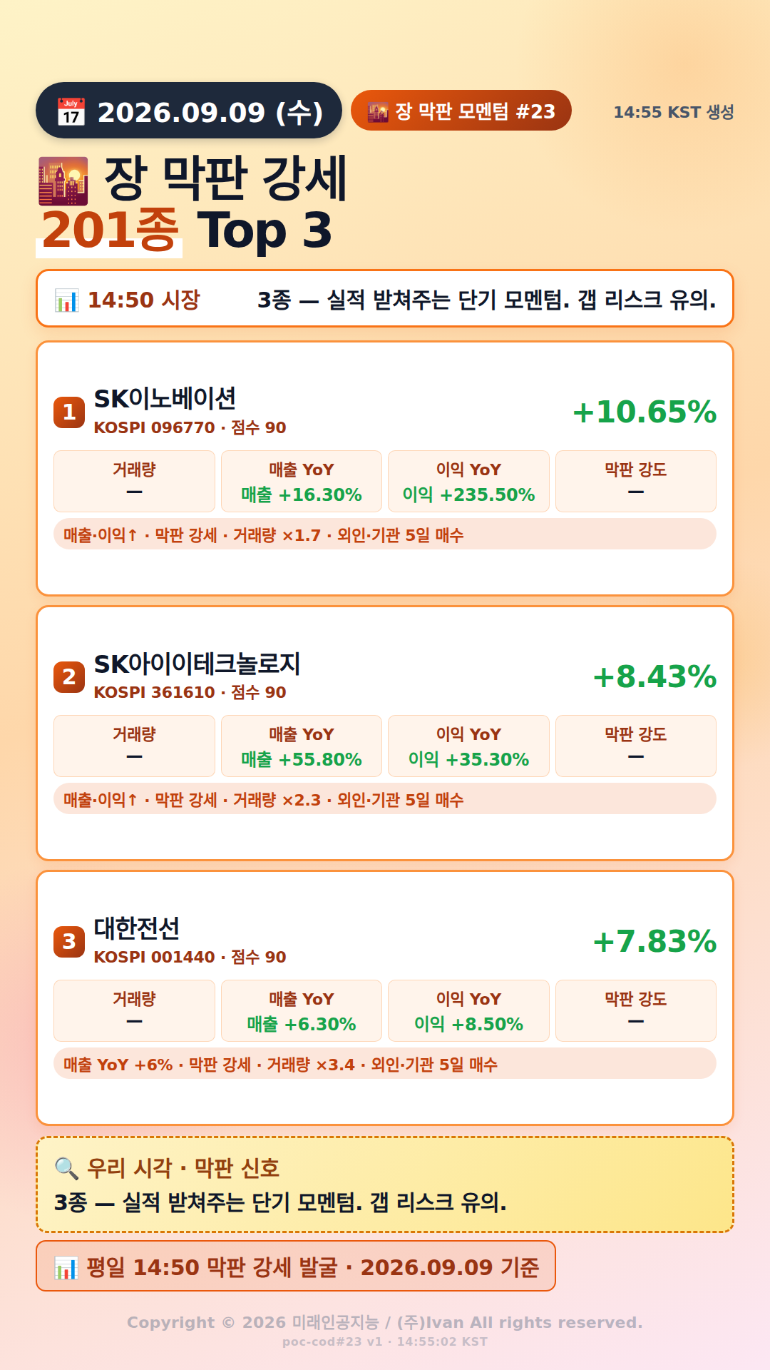 장 막판 단기 모멘텀